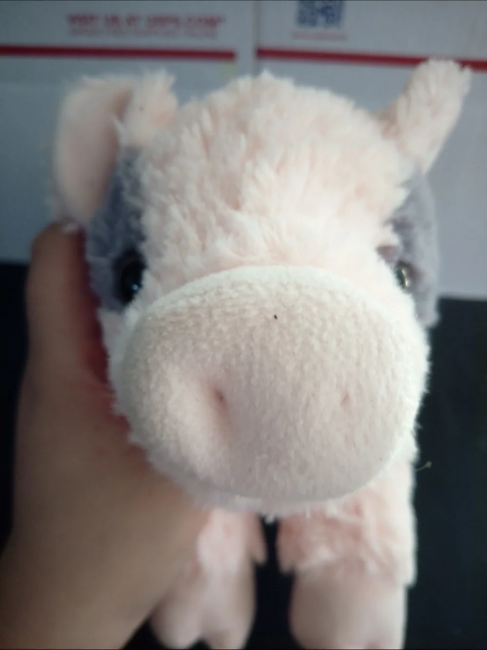 Aurora Plush Pink and Gray Pig Stuffed Animal - Soft Small Pet Toy